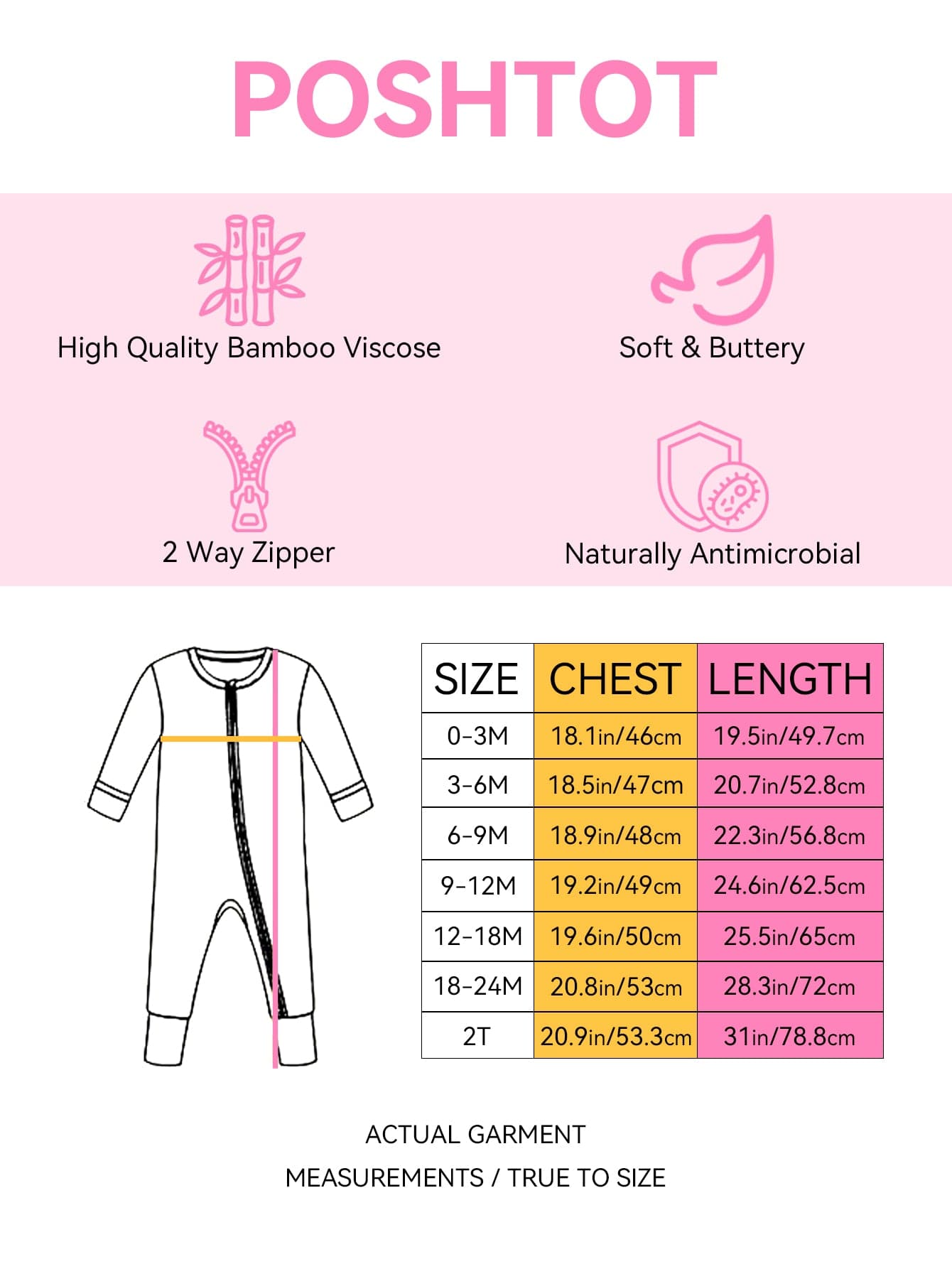 Posh TOT Sweet Treats Bamboo Baby Convertible Zippy Romper