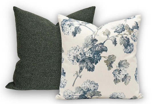 Sussex Hydrangea Pillow Cover in Slate/Blue, Thibaut Pillows