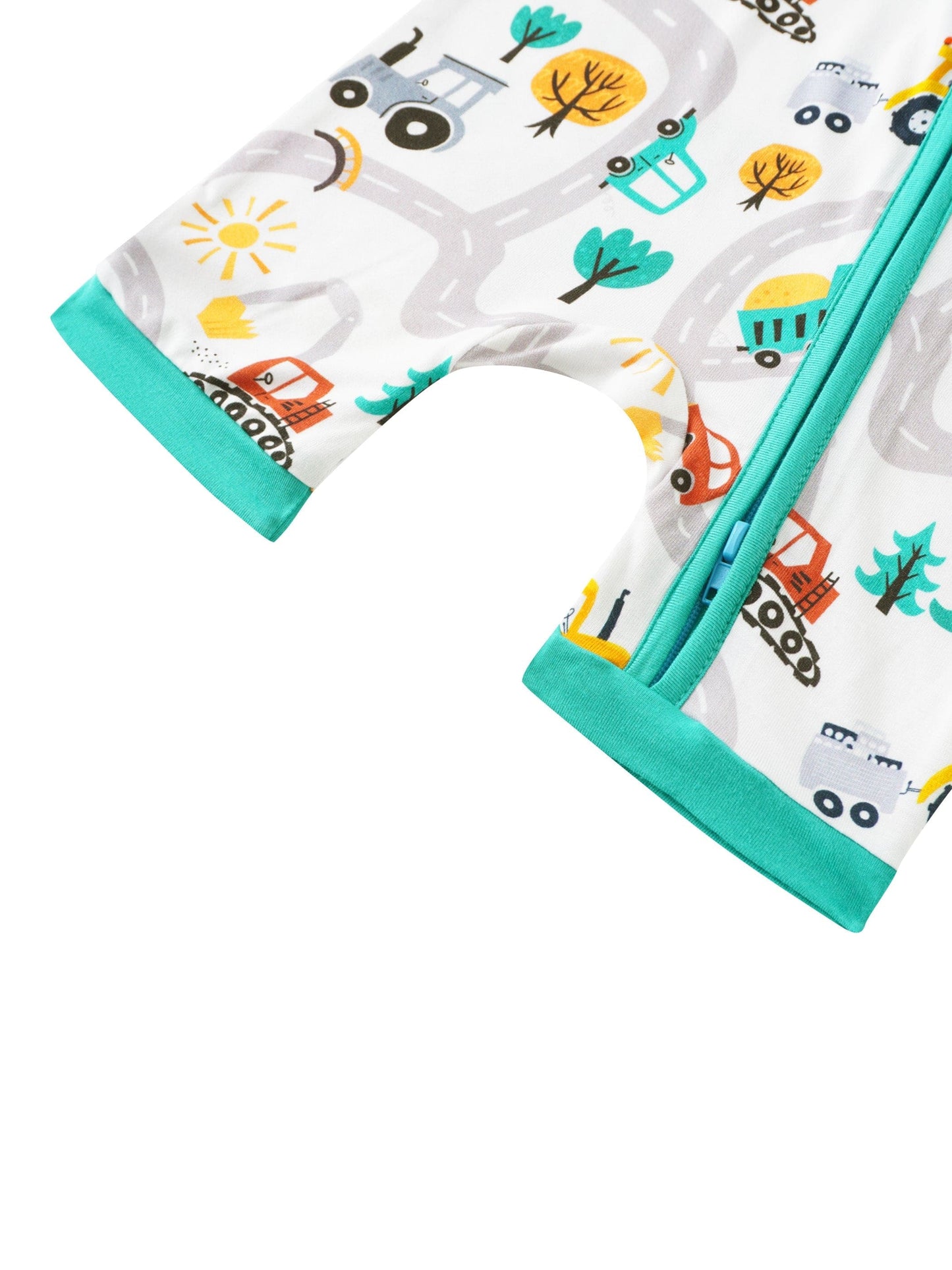 Posh TOT Road Work Print Bamboo Shorty Romper